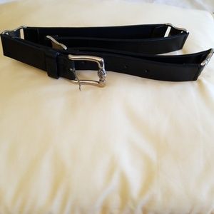 Albatros leather belt black silver sz XL italy